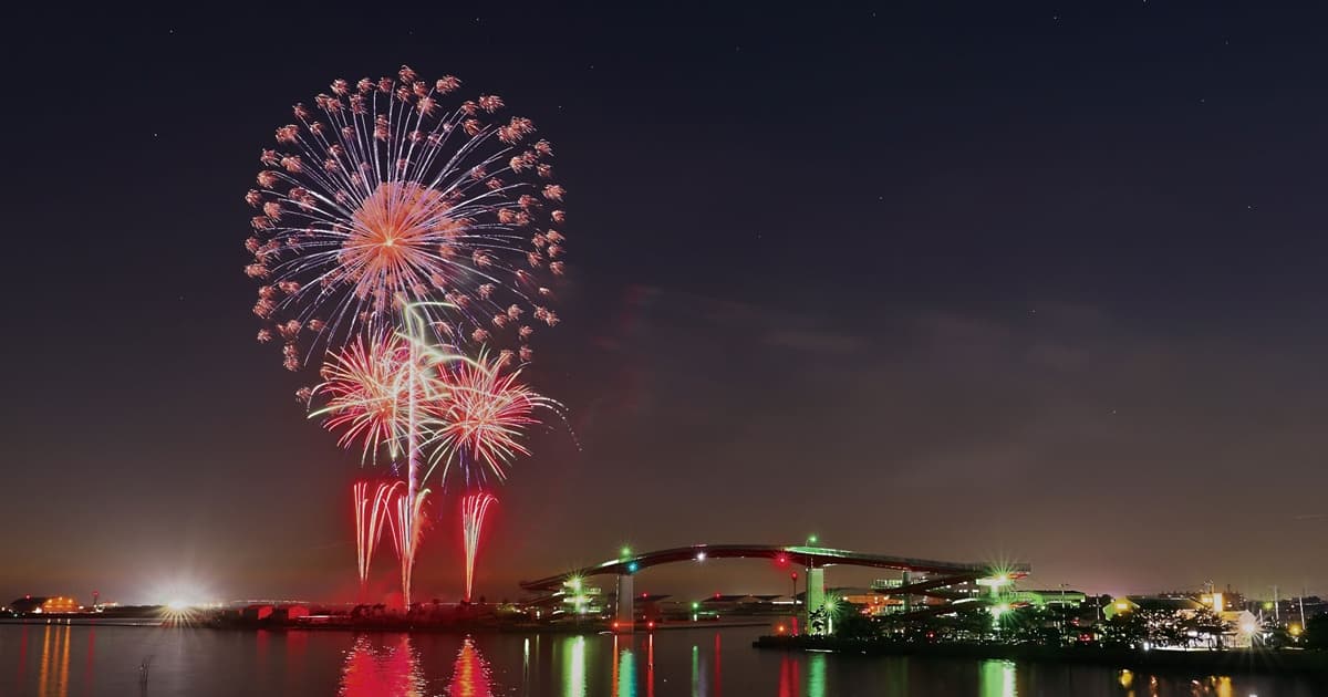 木更津恋物語 冬花火 in恋人の聖地 中の島大橋