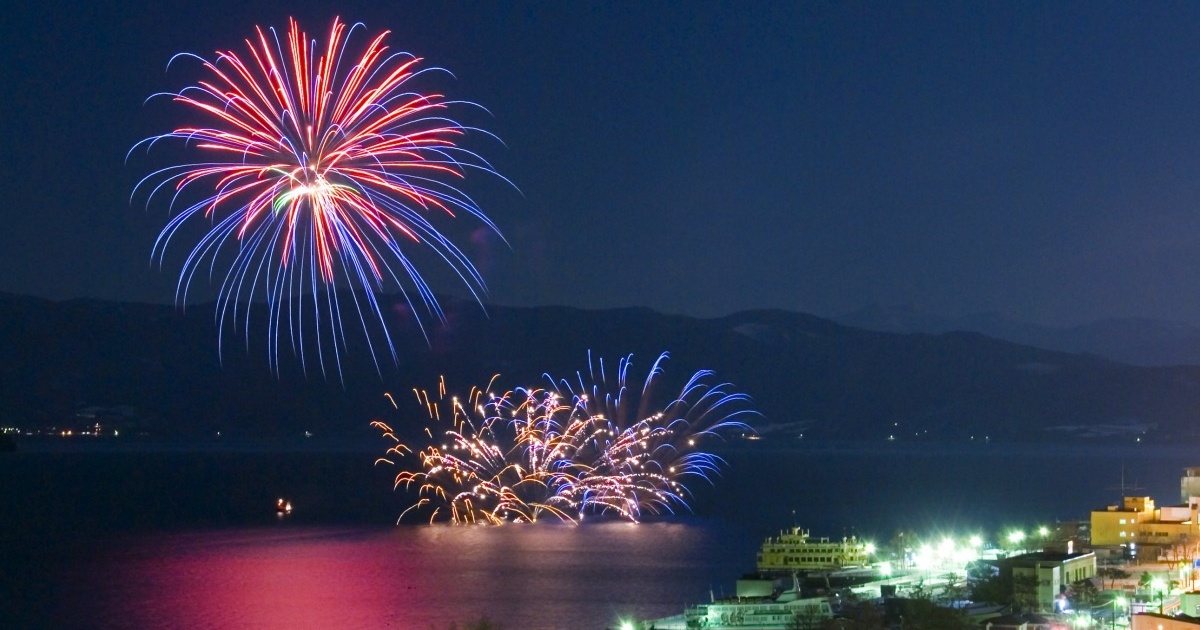 洞爺湖温泉冬花火